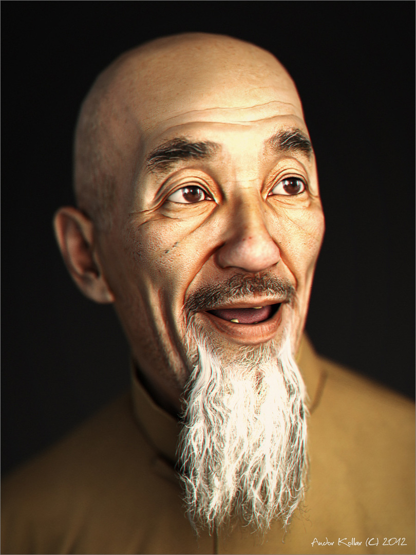 Chinese Old Man Game Character Andor Kollar Character Artist