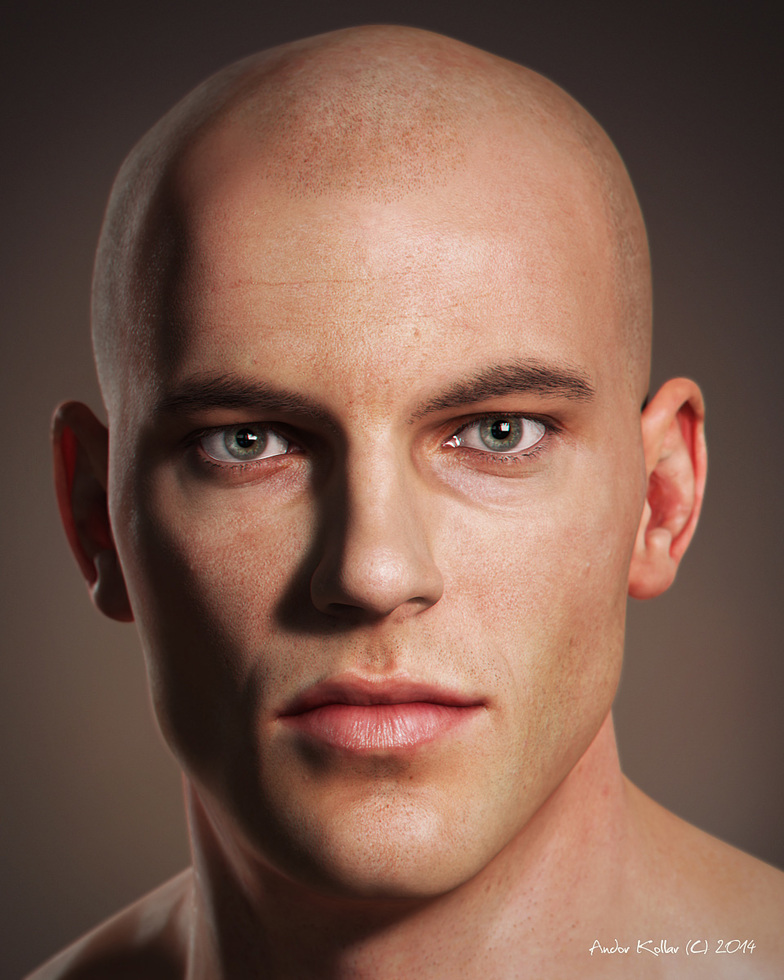 Andor Kollar Realistic Male Head 3d