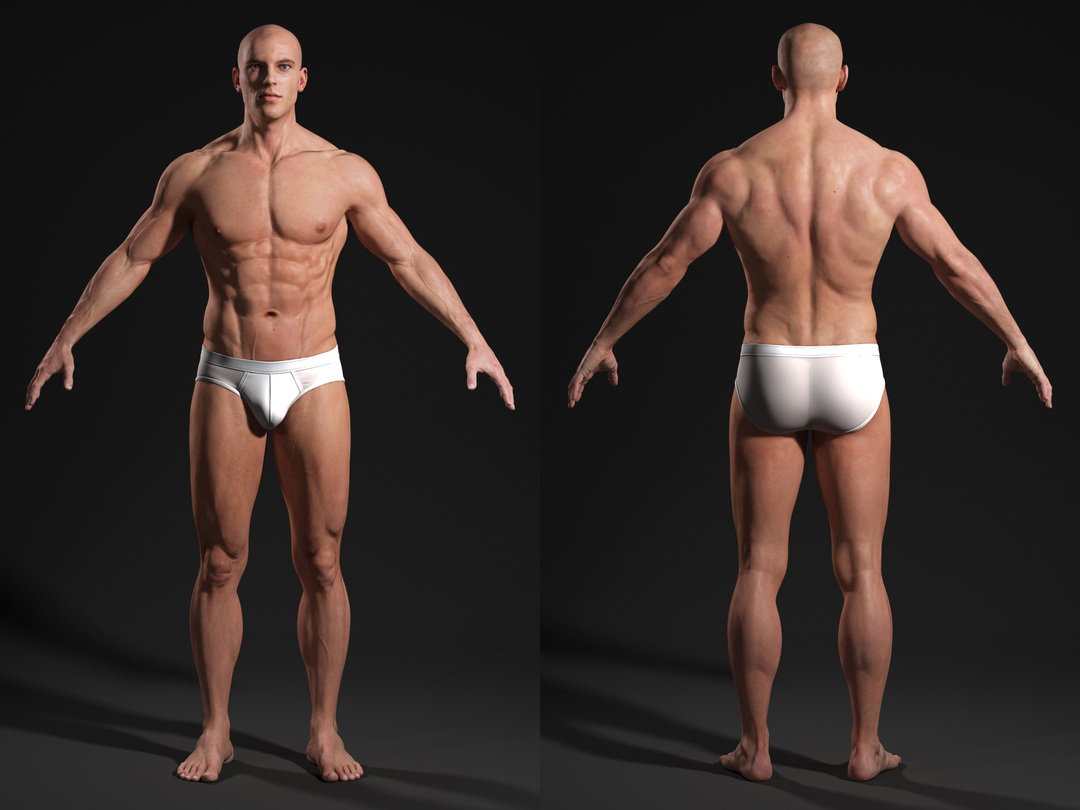 3d male body t-pose