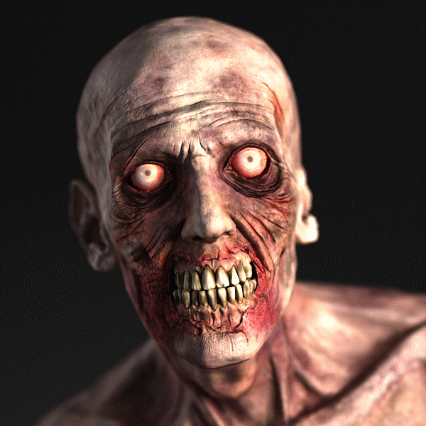 3d zombie head animation
