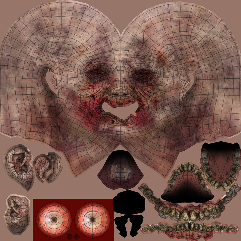zombie head uv map