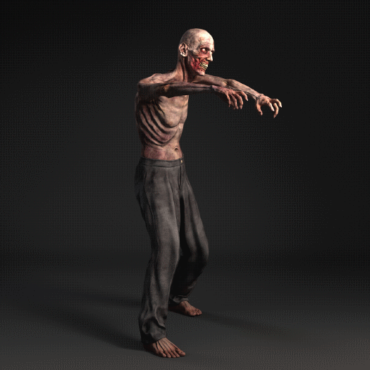zombie walking 3d animation