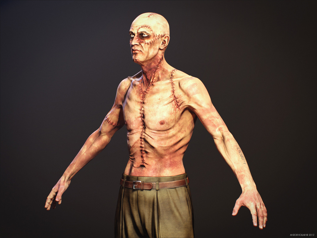 Slim Monster Frankenstein Creature Scar