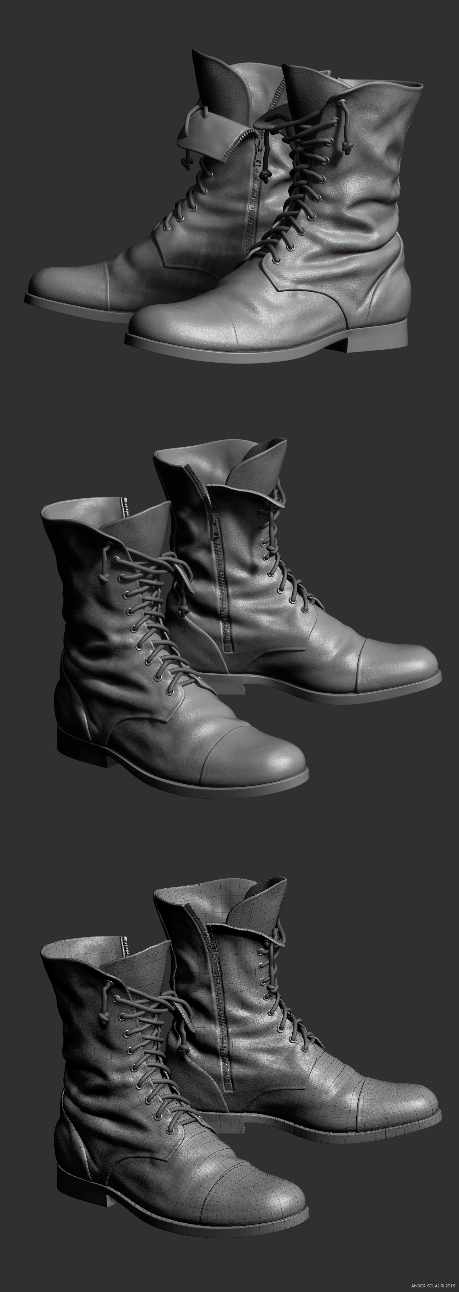 ZBrush military boots