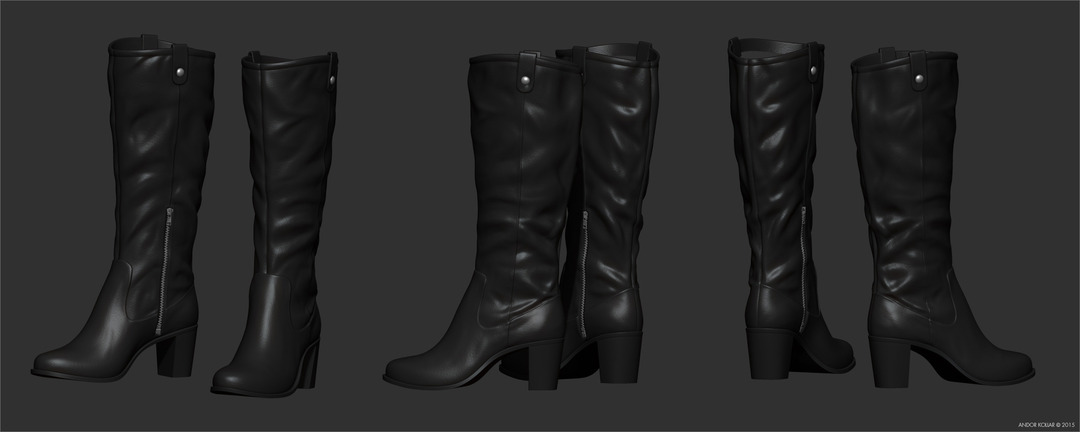 Woman boots in ZBrush
