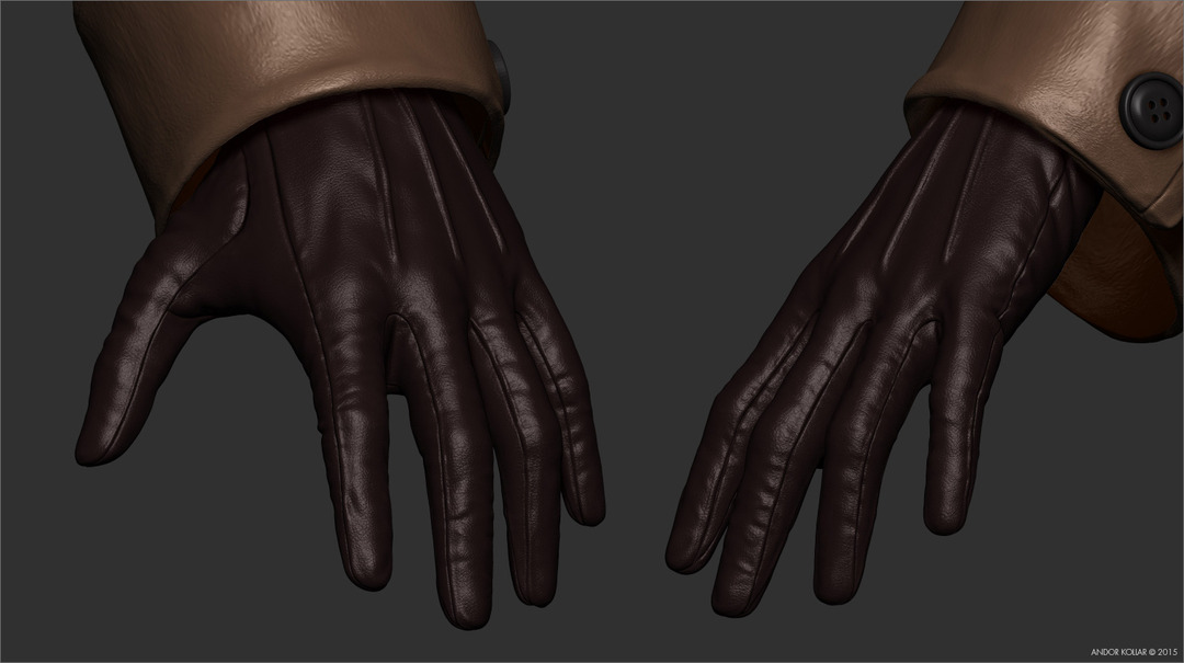 Woman gloves in ZBrush