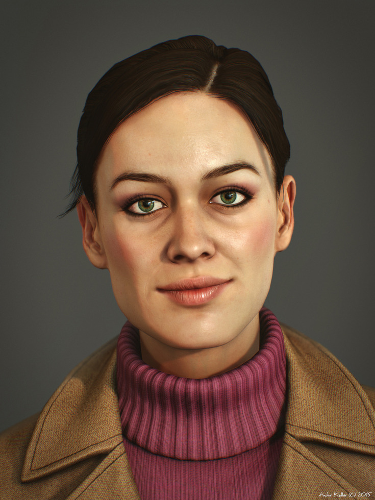 Nice girl smile in Marmoset Toolbag