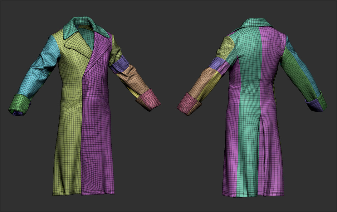 Coat Polygroups in ZBrush