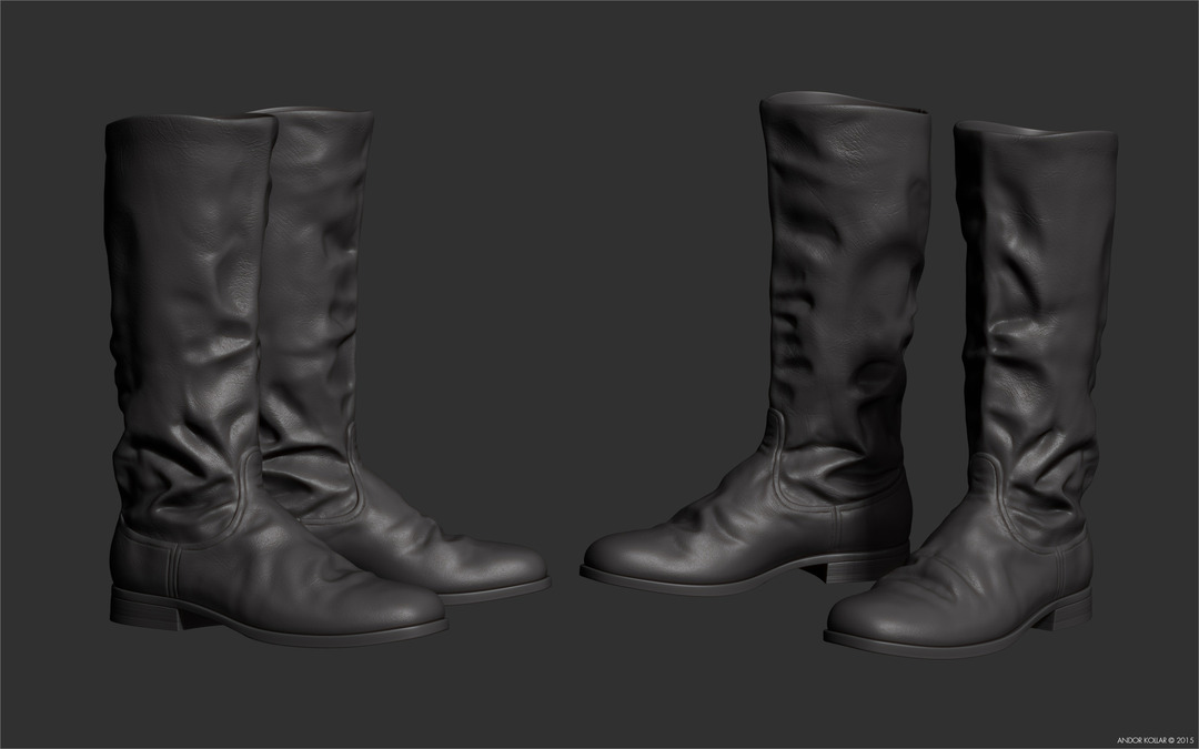 Andor Kollar sculpted ww2 soviet military boots in ZBrush 