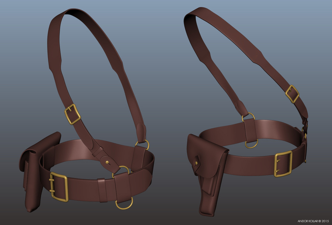 Holster and belt in Maya