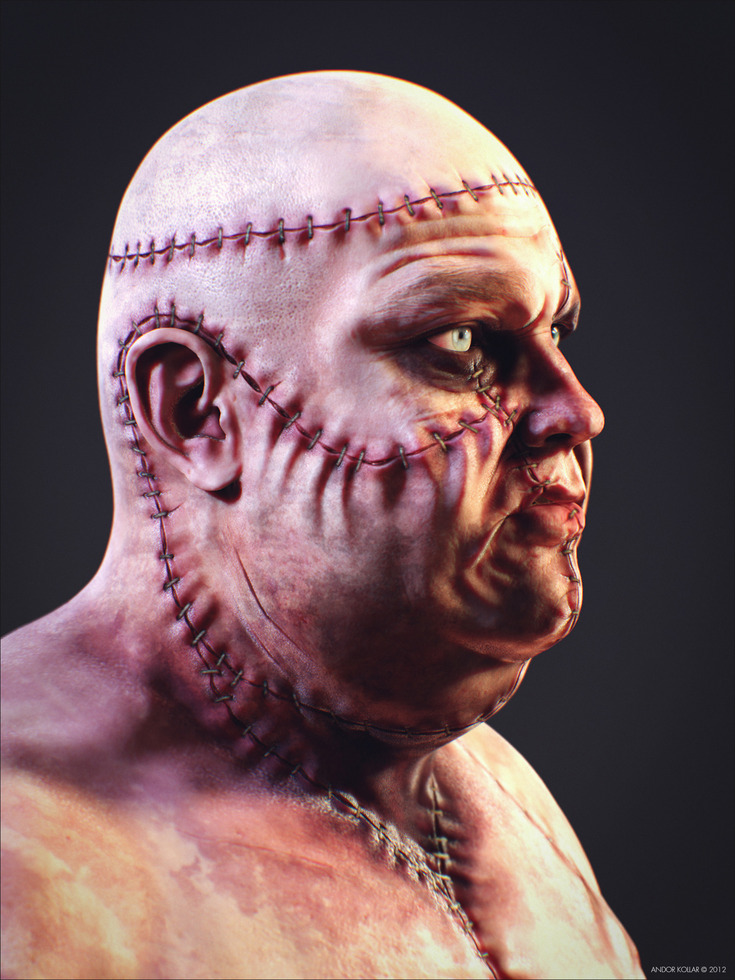Ugly Big Fat Monster Frankenstein Creature Scar