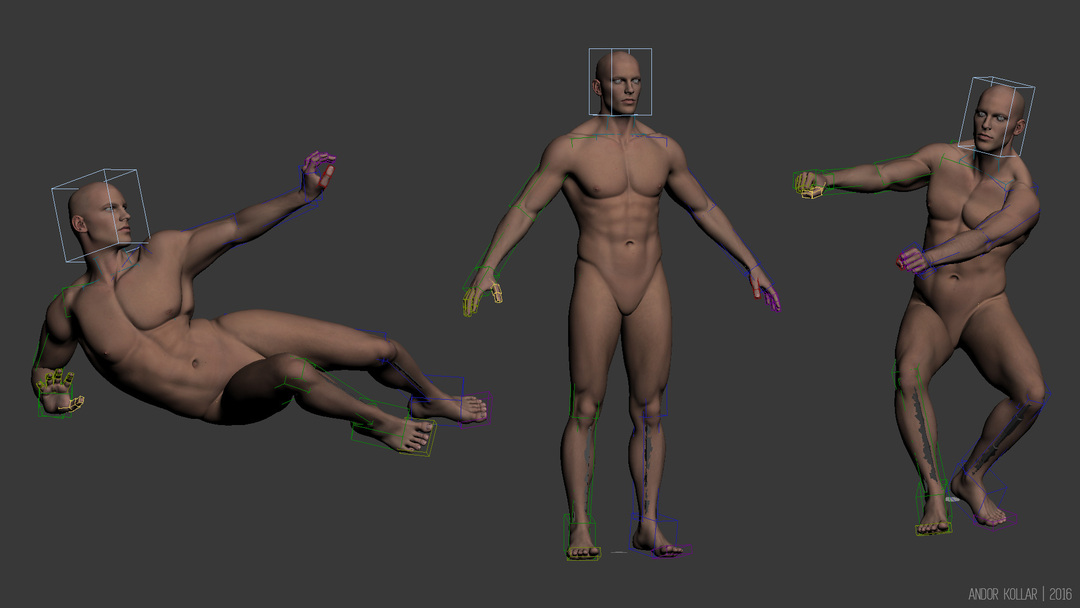 3d male character poses