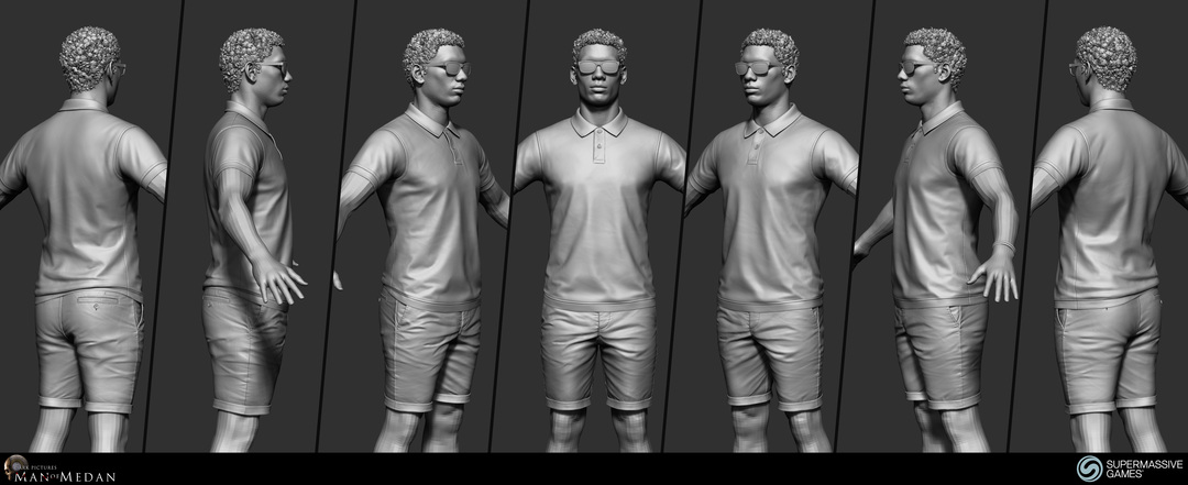 ZBrush sculpting of Brad. He is character from The Dark Pictures - Man of Medan game.