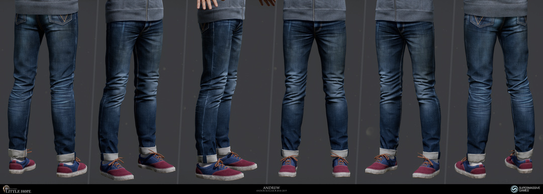 Little Hope, 3d game character, Andrew, blue jeans denim, Unreal Engine, Andor Kollar