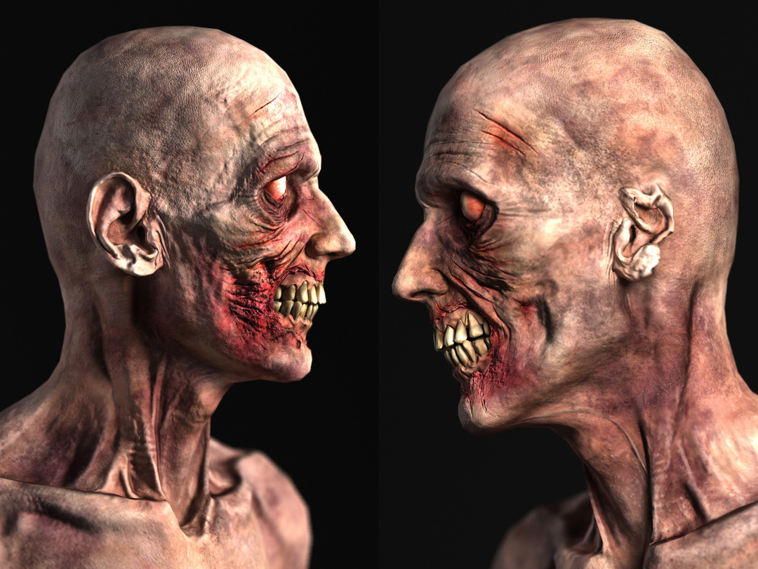 3d zombie head