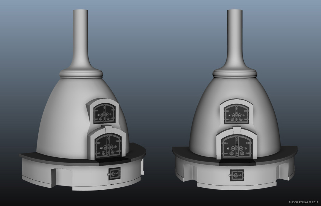 Andor Kollar, Beehive Oven, 3d model, Maya viewport