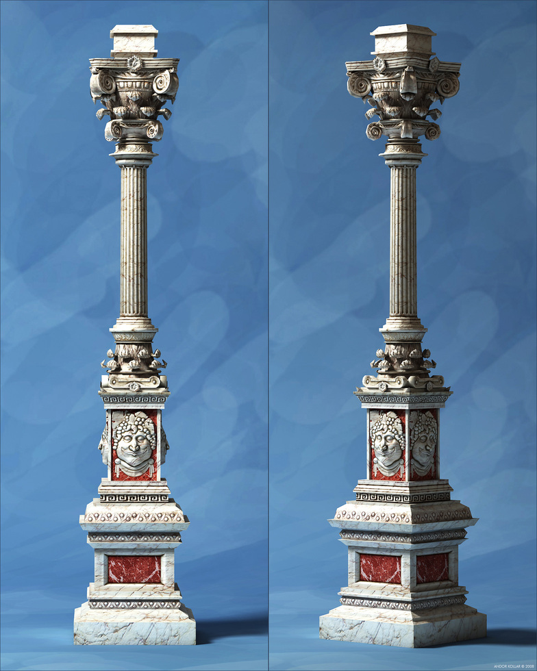 Low polygon decorative pillar from Overlord 2