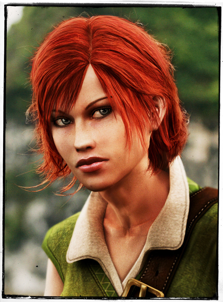 Andor Kollar, Shani Witcher Character, red haired girl in green dress