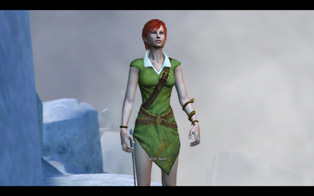 Shani character from Witcher game, red haired girl in green dress
