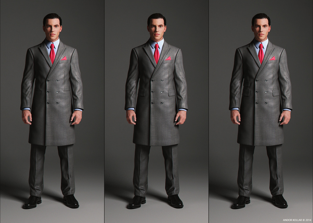 Double Breasted Overcoat with peaked lapel and pocket variations