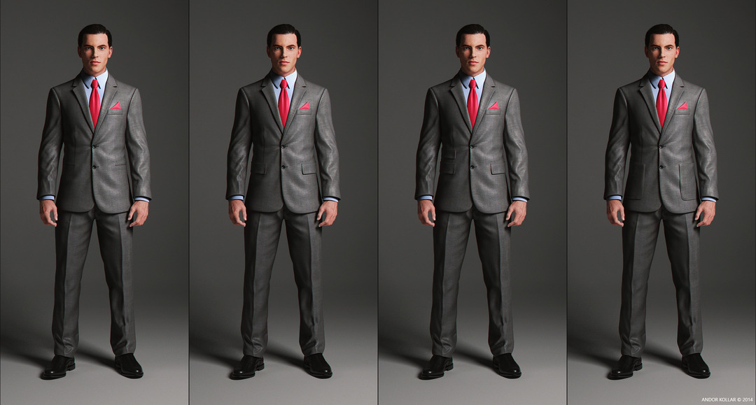 2 Button Suit Jacket with notched lapel and pocket variations
