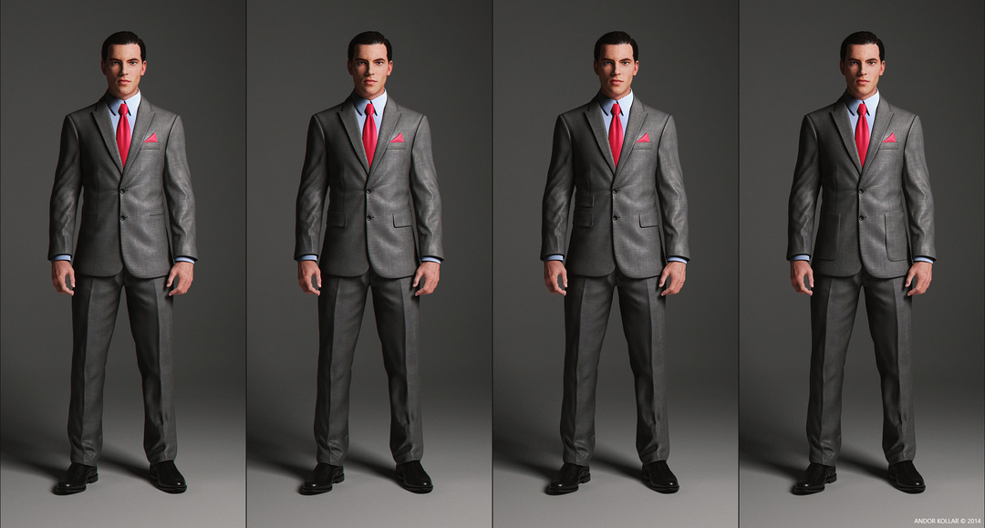2 Button Suit Jacket with peaked lapel and pocket variations