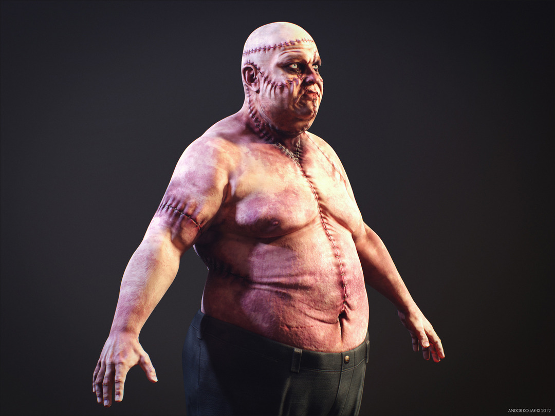 Ugly Big Fat Monster Frankenstein Creature Scar