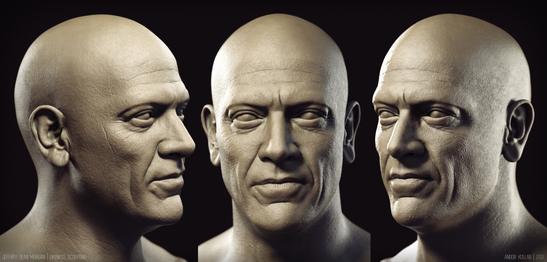 Jeffrey Dean Morgan Face Head KeyShot 3d render