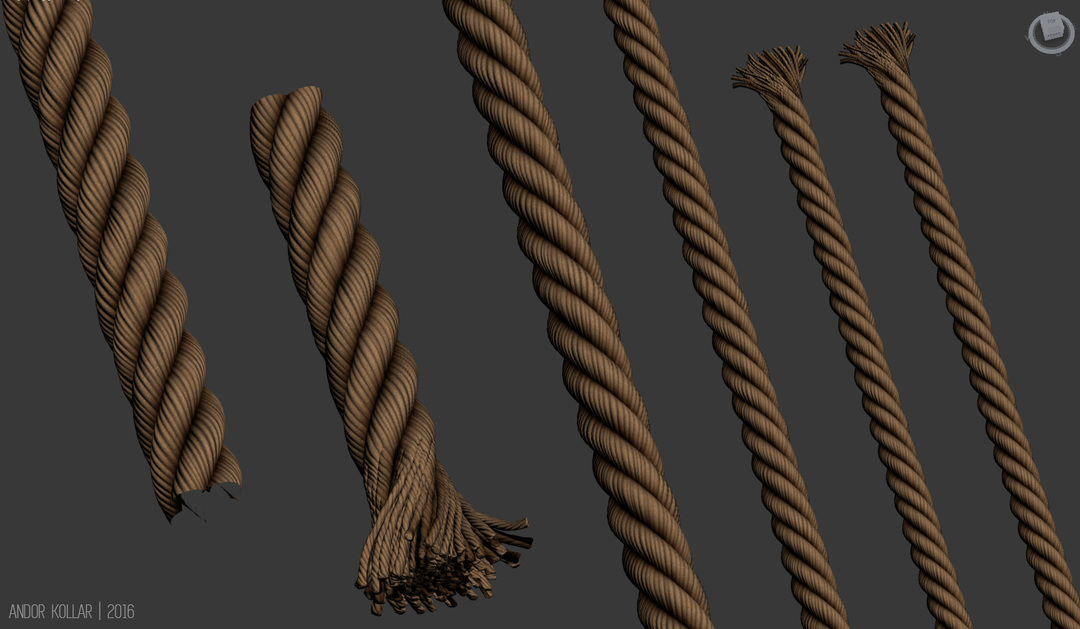 Frayed end of the rope in 3ds Max