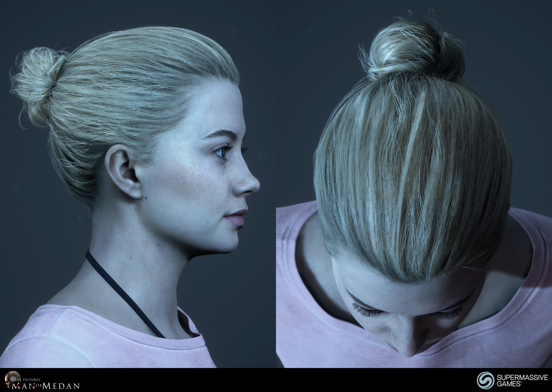 Julia is character in The Dark Pictures - Man of Medan game in Unreal Engine. She is a beautiful girl with blonde bun hair.