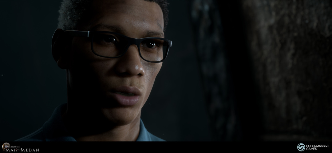 Brad is character from The Dark Pictures - Man of Medan game in Unreal Engine. He is an african american guy in blue polo shirt and in plaid shorts.