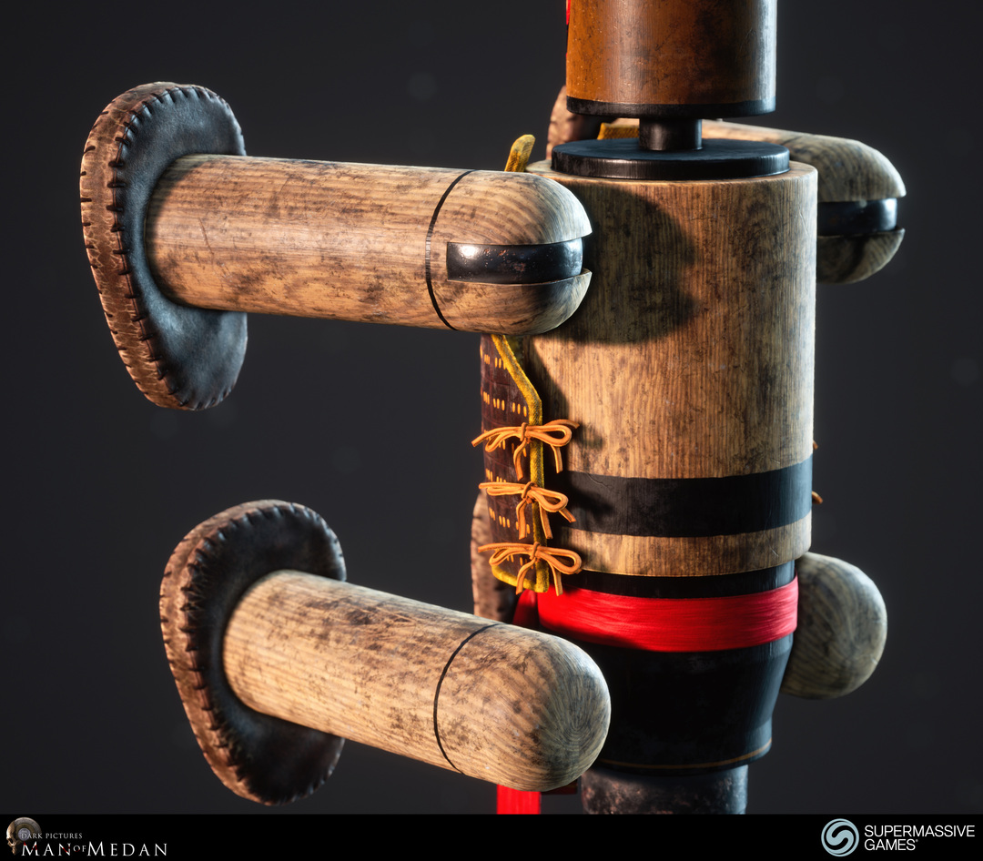 Kungfu wooden dummy with Chinese hat from Man of Medan game in Unreal Engine